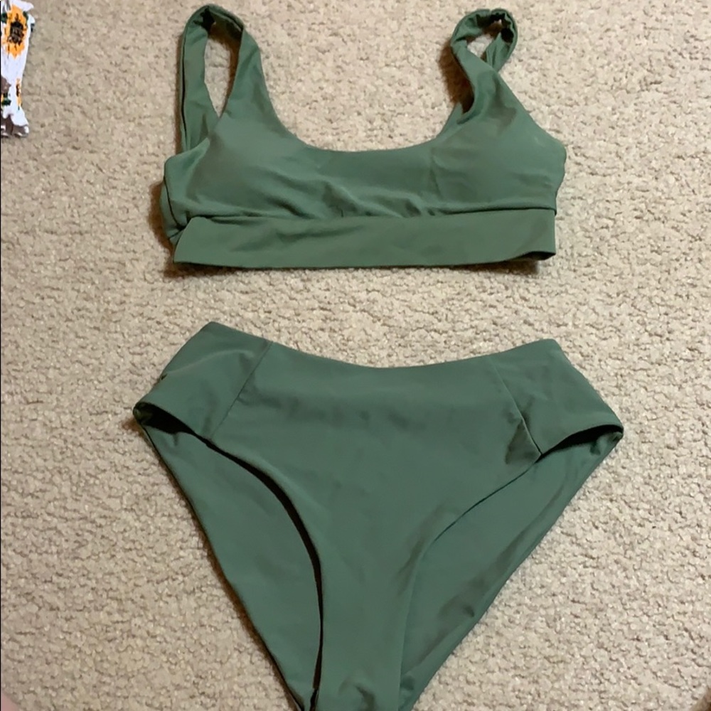 olive green bikini set
